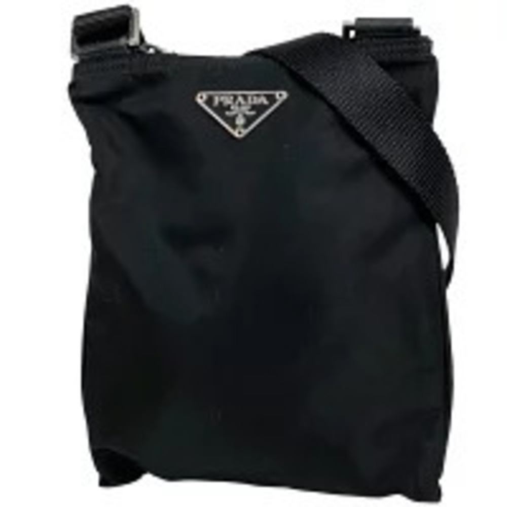 Prada Plate Shoulder Bag Crossbody Nero Black